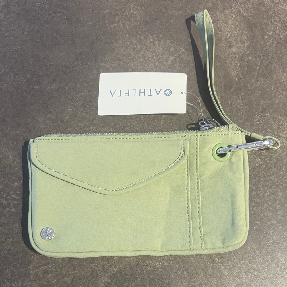 Athleta Sage Green “Coffee Run” Clutch with Strap